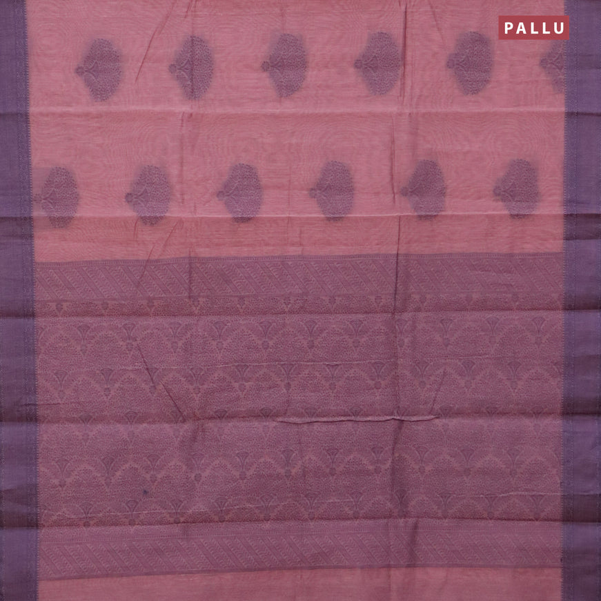 South kota saree mauve pink and blue with thread woven buttas and thread woven border