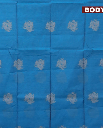 South kota saree cs blue with thread woven buttas in borderless style