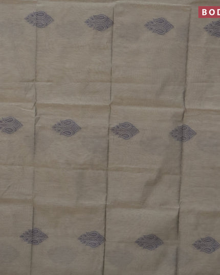South kota saree grey shade with thread woven buttas in borderless style