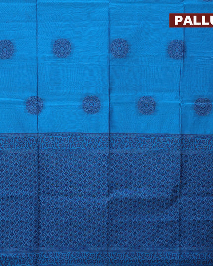 South kota saree cs blue with thread woven buttas in borderless style