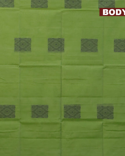 South kota saree green with thread woven buttas in borderless style
