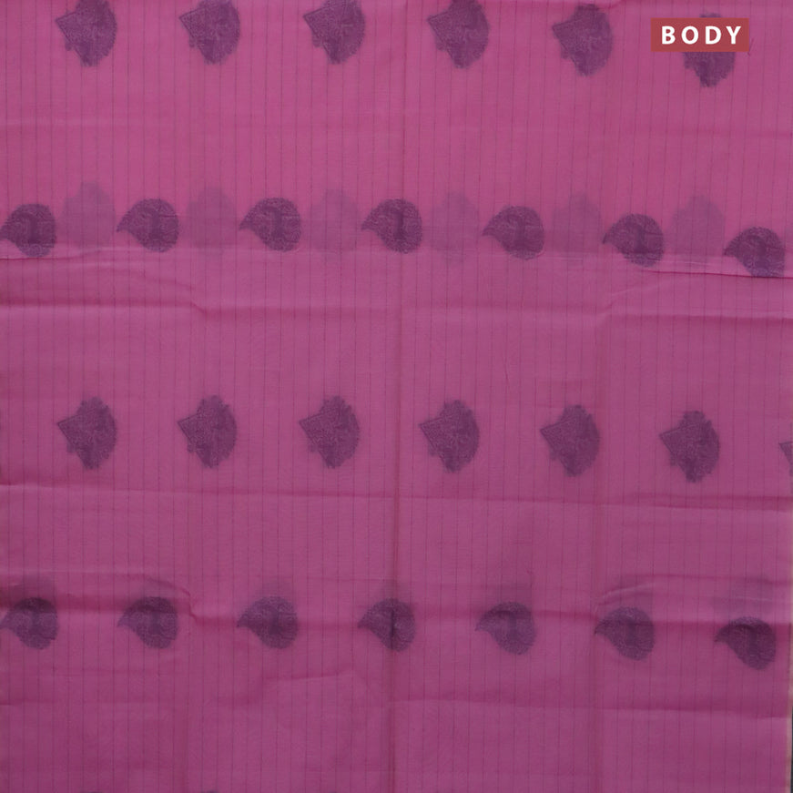 South kota saree light pink and blue shade with allover thread weaves & buttas in borderless style