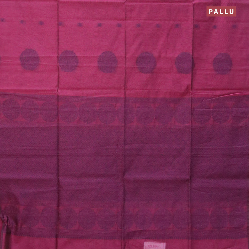 South kota saree dark magenta pink with thread woven buttas in borderless style