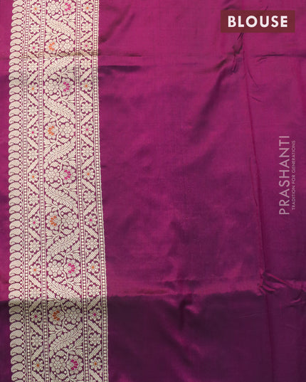 Banarasi uppada silk saree purple with allover zari woven brocade weaves and zari woven border