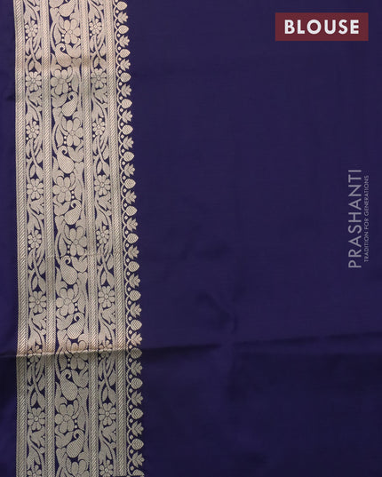 Banarasi uppada silk saree navy blue with allover zari woven brocade weaves and zari woven border