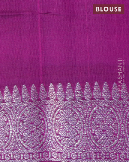Venkatagiri silk saree blue and purple with silver zari woven buttas and silver zari woven butta border