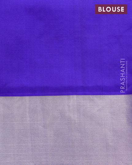 Venkatagiri silk saree cs blue and blue with silver zari woven buttas and silver zari woven border