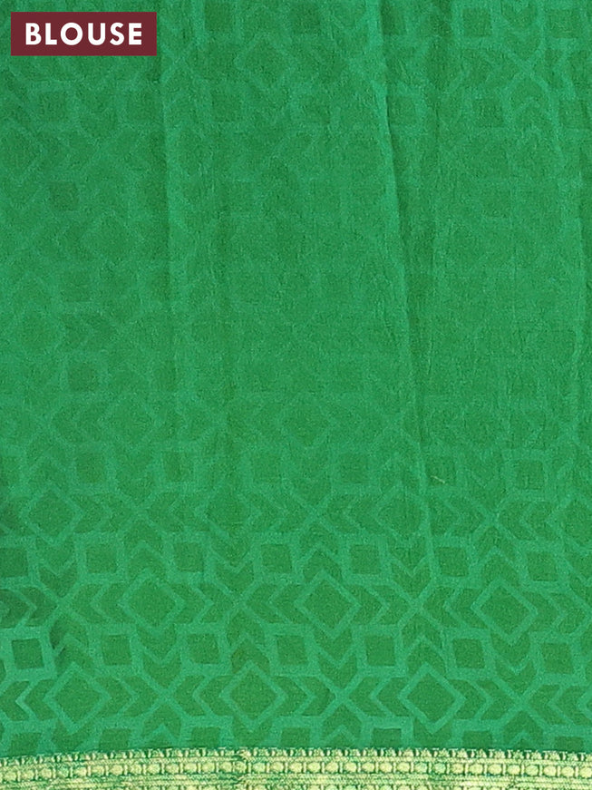 Semi crepe saree maroon and green with allover paisley prints and zari woven border