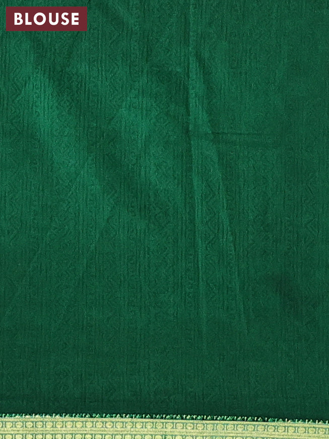 Semi crepe saree green with allover floral prints and zari woven border