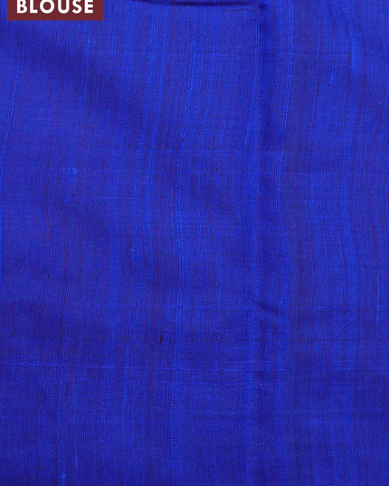 Pure dupion silk saree magenta pink and blue with allover zari weaves and temple design simple border