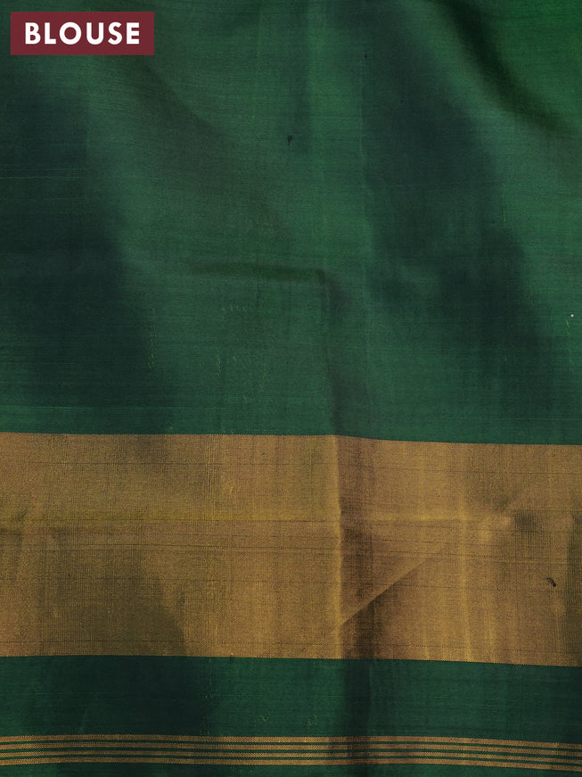 Rajkot patola silk saree maroon and green with allover ikat prints & zari buttas and ikat woven zari border
