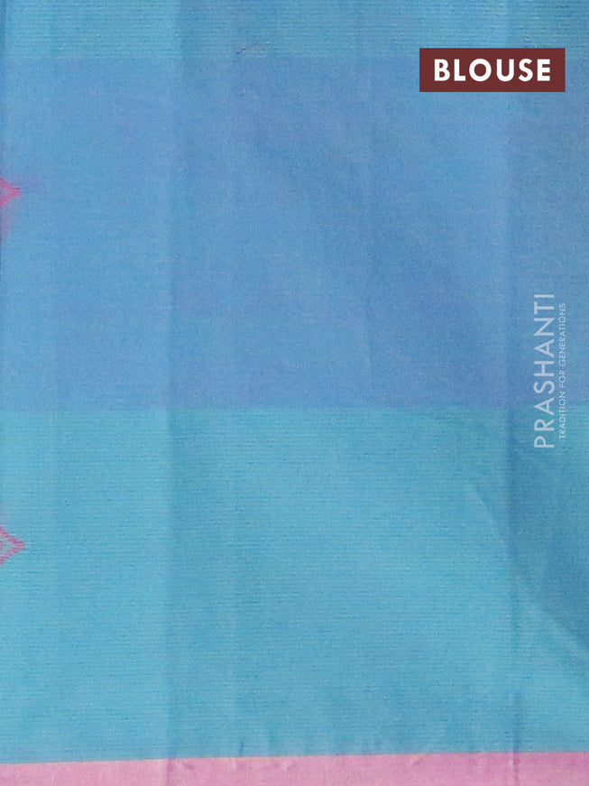 Nithyam cotton saree dual shade of blue with thread woven buttas and zari woven border
