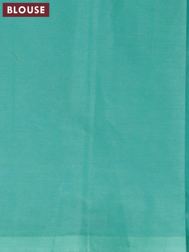 Nithyam cotton saree teal blue with thread woven buttas in borderless style