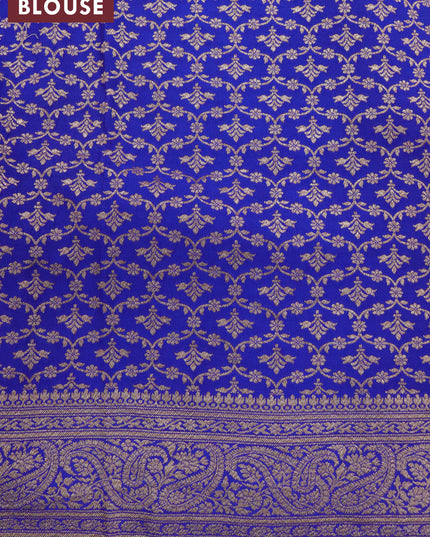 Pure banarasi crepe silk saree black and blue with allover thread & zari butta weaves and woven border