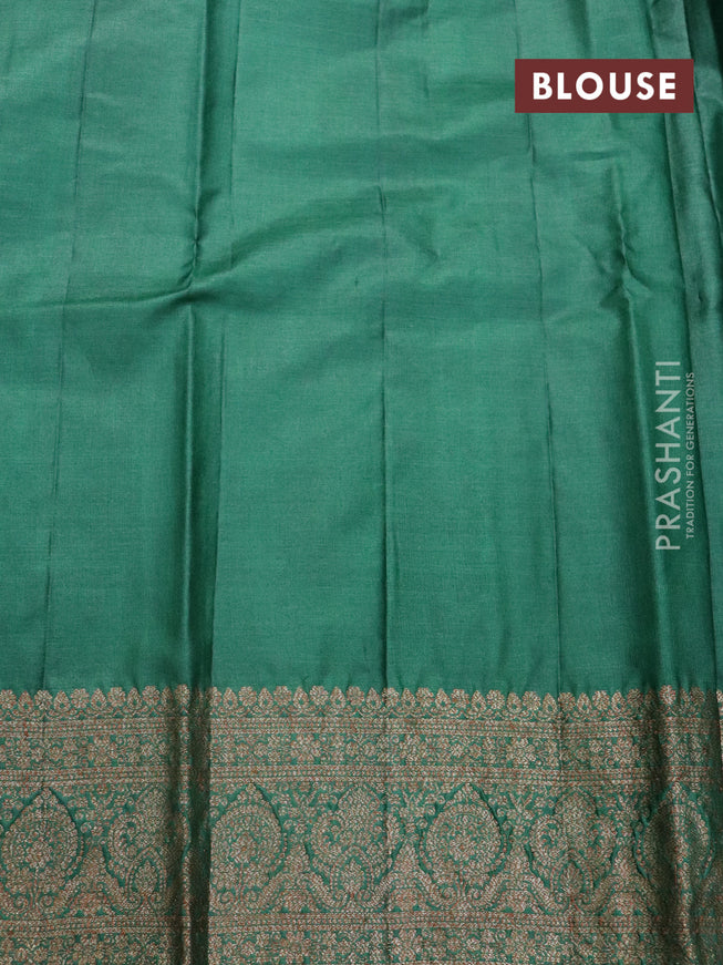 Banarasi tussar silk saree purple and green with allover thread & zari woven floral buttas and woven border