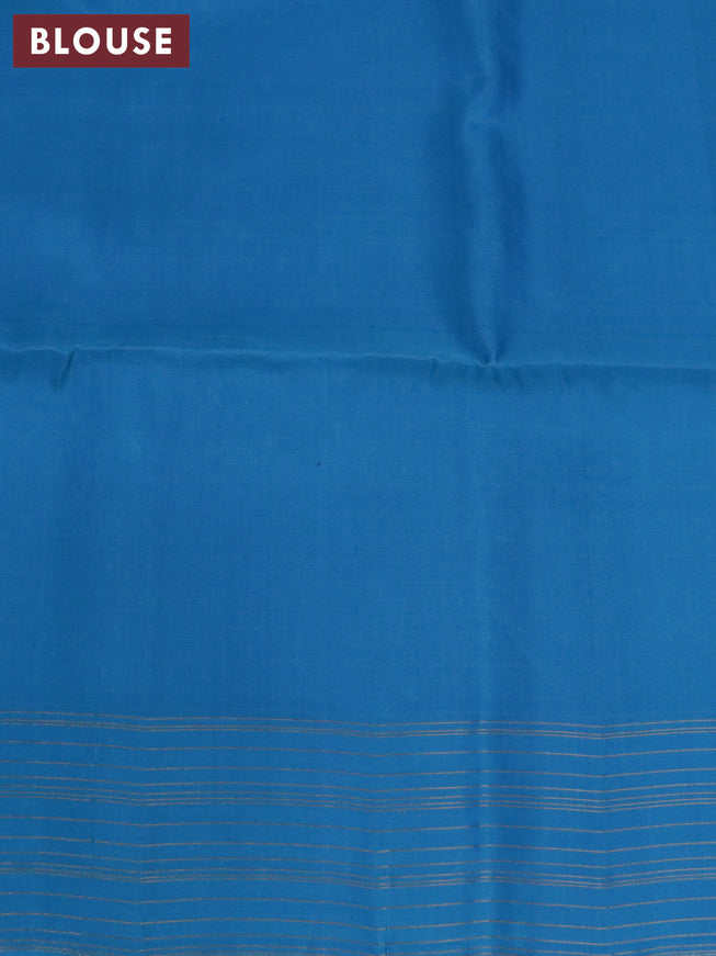 Pure soft silk saree dual shade of blue and light blue with zari woven buttas and zari woven border