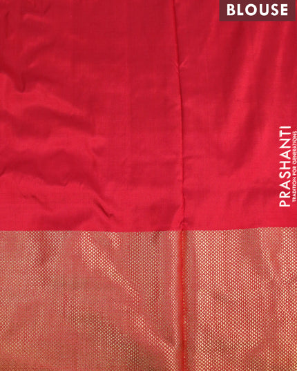 Pochampally silk saree deep violet and red with allover ikat weaves and long zari woven border