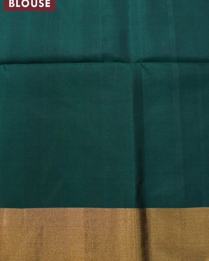 Ikat soft silk saree off white and green with allover ikat weaves and zari woven border