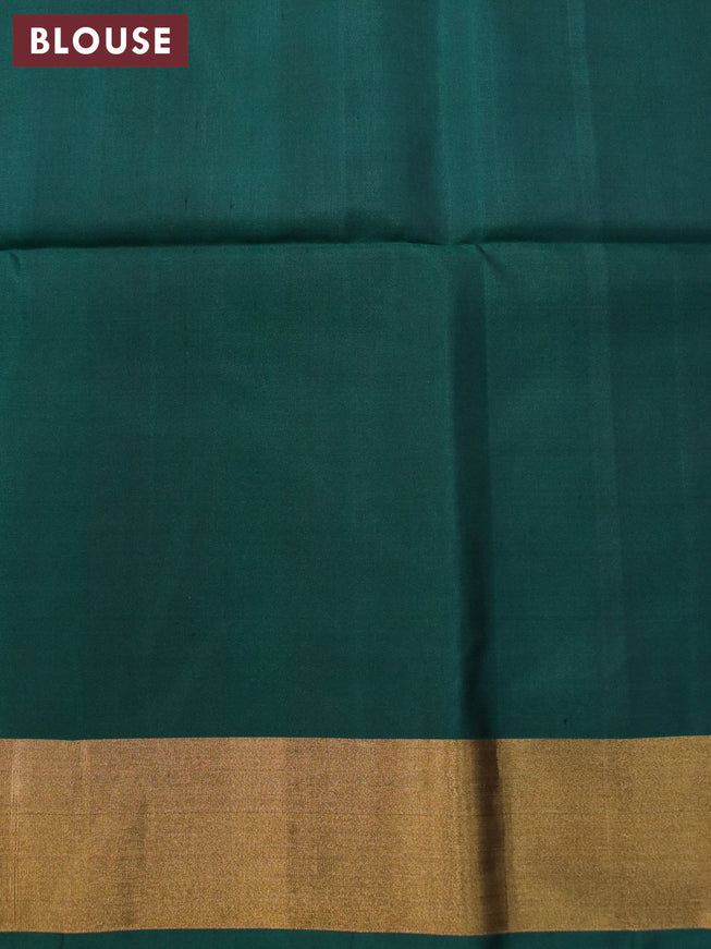 Ikat soft silk saree off white and green with allover ikat weaves and zari woven border