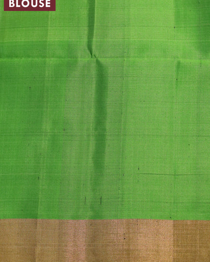 Ikat soft silk saree pink and green with allover ikat weaves and zari woven border