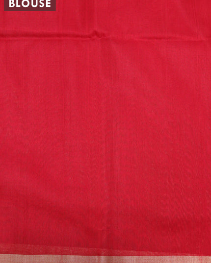 Kora silk cotton saree sandal and maroon with woven buttas and zari woven piping border