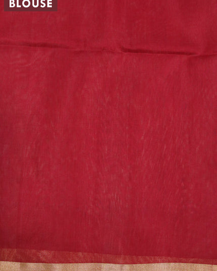 Kora silk cotton saree sandal and maroon with thread & zari woven buttas and zari woven border