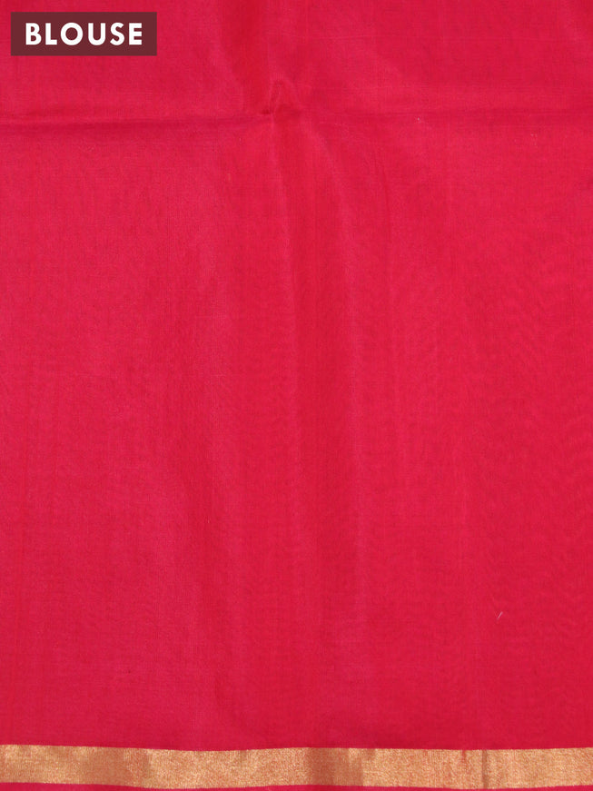 Kora silk cotton saree sandal and pink with silver & gold zari woven buttas weaves and zari woven simple border