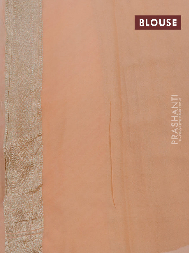 Pure banarasi georgette silk saree multi colour with allover zari woven stripes pattern and zari woven border