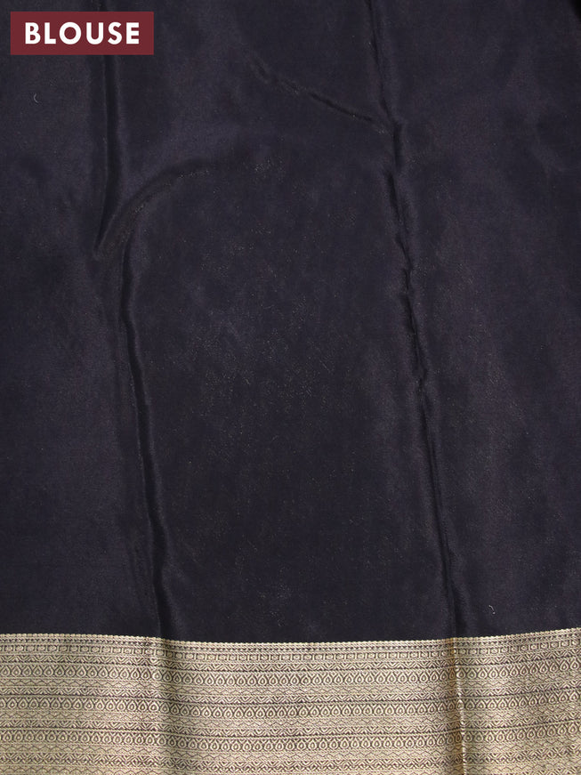 Pure mysore silk saree black with allover zari woven zig zag weaves and zari woven border
