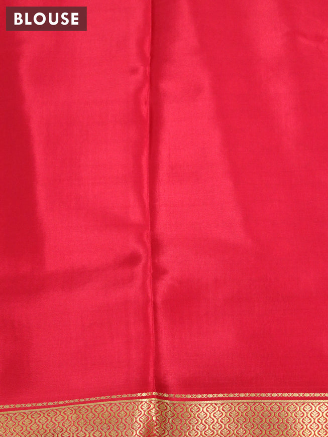 Pure mysore silk saree black and red with allover zari checked pattern and zari woven border