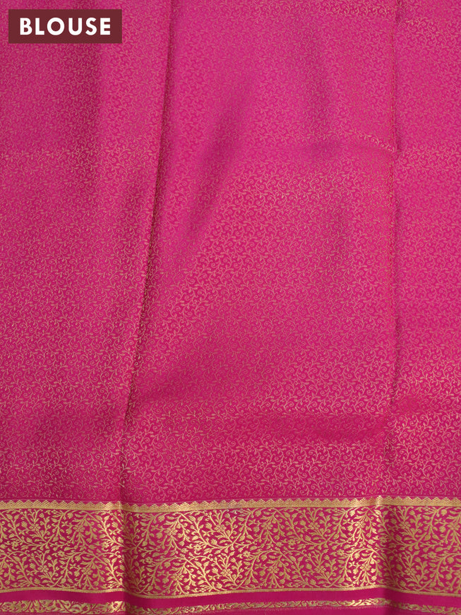 Pure mysore silk saree black and pink with allover zari woven buttas and zari woven border
