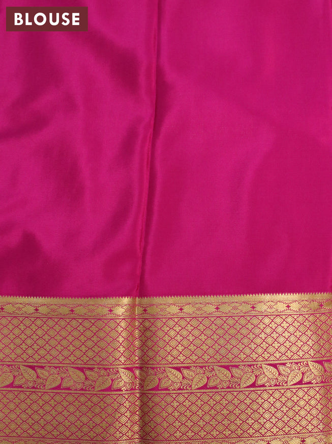 Pure mysore silk saree black and pink with allover zari woven buttas and long zari woven border