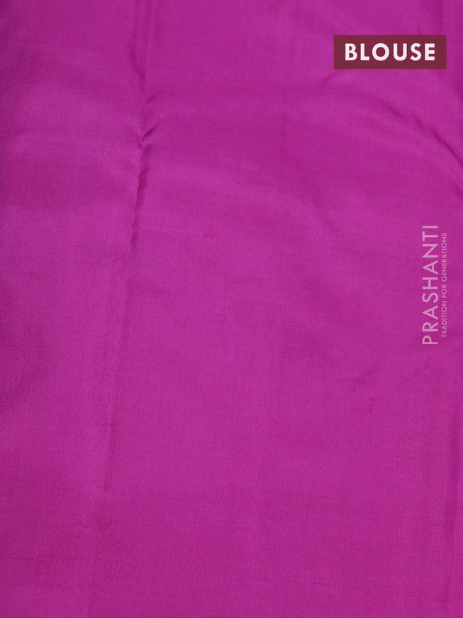 Pure kanjivaram silk saree green and pink with allover thread & zari weaves in borderless style