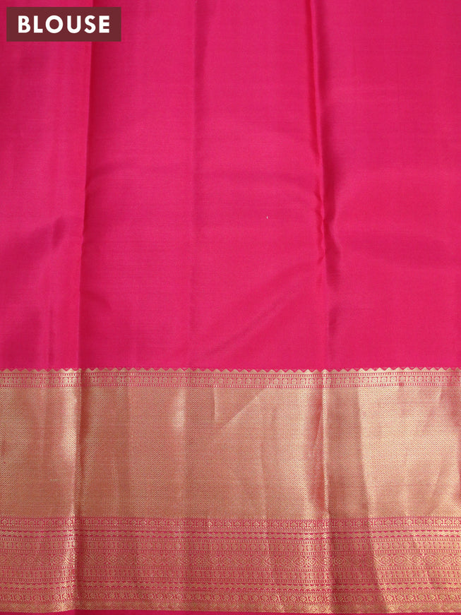 Pure kanjivaram silk saree pastel green with allover zari weaves and zari woven border
