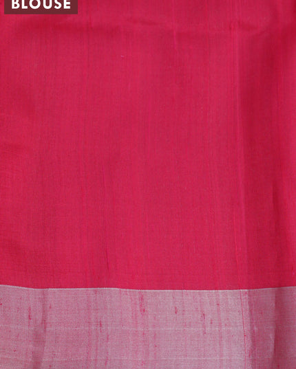 Pure raw silk saree cs blue and pink with silver zari woven butta weaves and silver zari woven border
