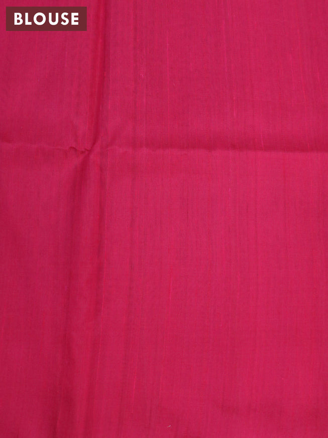 Pure raw silk saree blue and pink with silver zari woven butta weaves and silver zari woven border