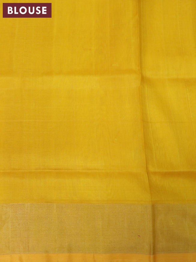 Pure uppada silk saree dual shade of mustard yellow and yellow with zari woven buttas and rich zari woven border