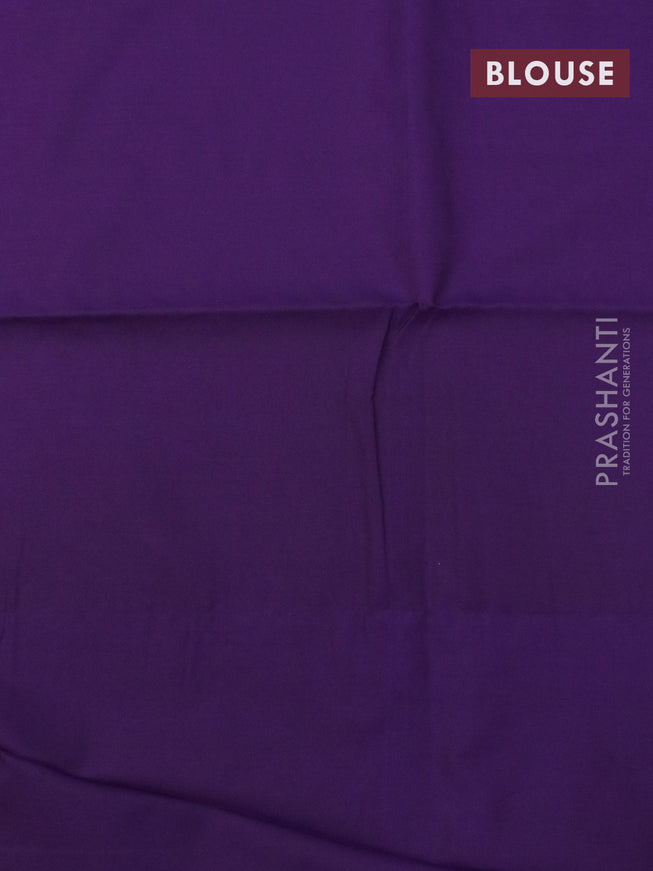 Semi soft silk saree pink and deep violet with paisley zari woven buttas and annam zari woven butta border