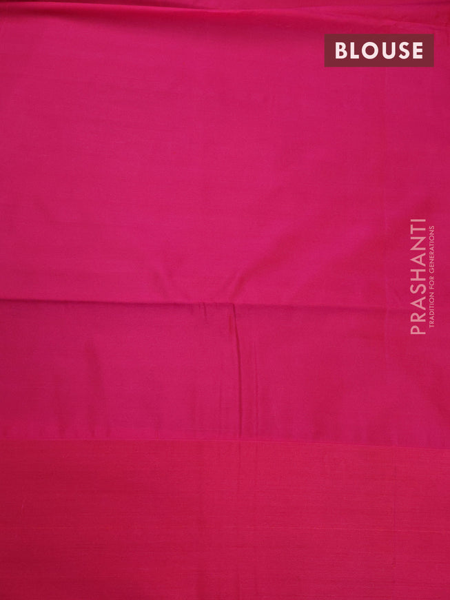 Semi soft silk saree navy blue and pink with annam zari woven buttas and copper zari woven border
