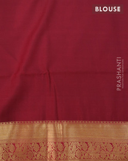 Semi soft silk saree light blue and maroon with allover zari weaves and zari woven border