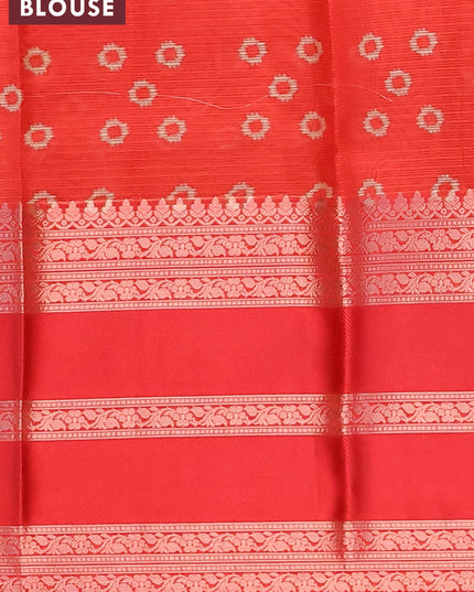 Banarasi kota saree green and red with pichwai digital prints and long zari woven border