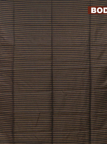 Semi tussar saree black with allover zari weaves and zari woven border & embroidery work blouse