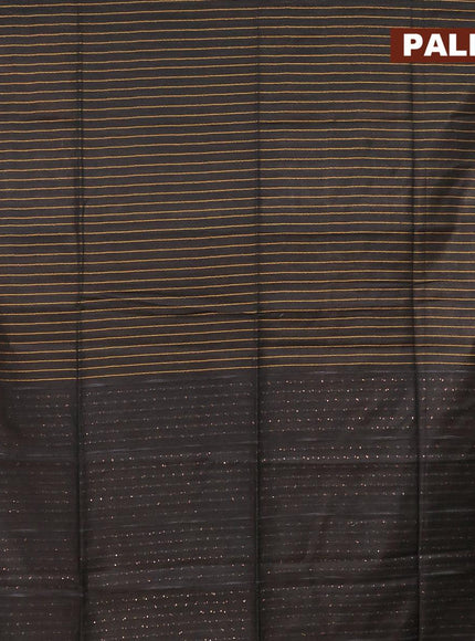 Semi tussar saree black with allover zari weaves and zari woven border & embroidery work blouse