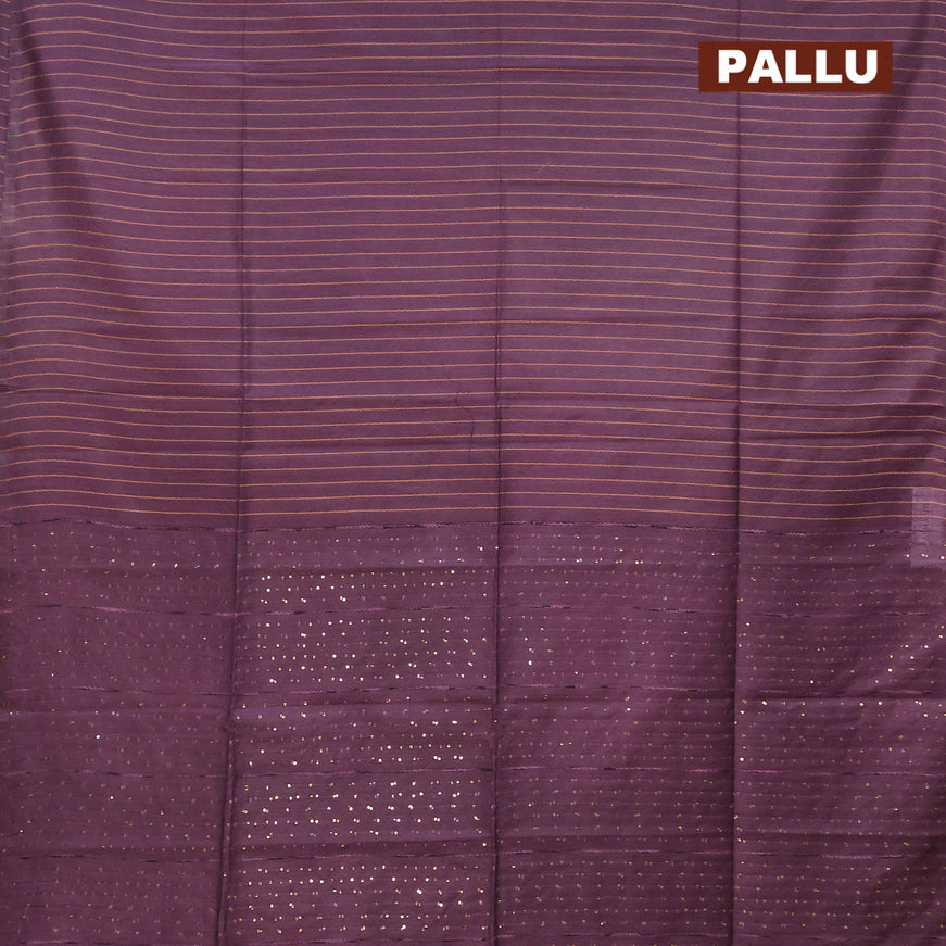 Semi tussar saree deep wine shade with allover thread weaves and sequin work pallu & embroidery work blouse