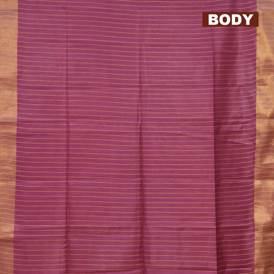 Semi tussar saree purple with allover thread weaves and sequin work pallu & embroidery work blouse