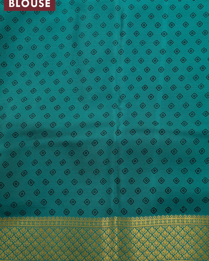 Printed crepe silk saree maroon and teal green with allover floral prints and zari woven border