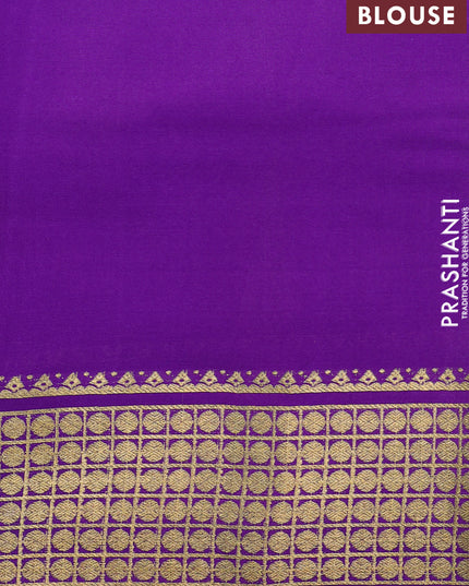Printed crepe silk saree pink and violet with allover floral prints and zari woven border