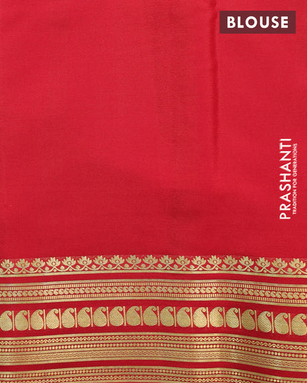 Printed crepe silk saree sandal and kum kum red with allover kalamkari prints and zari woven border