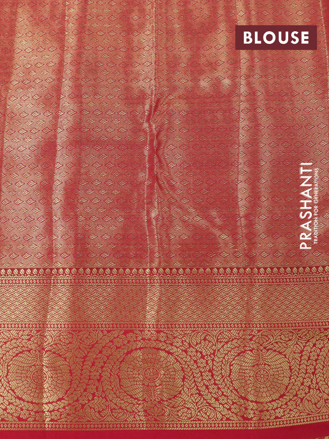 Tissue semi kanjivaram silk saree gold teal blue and pink with allover thread & zari woven floral weaves and rich zari woven border