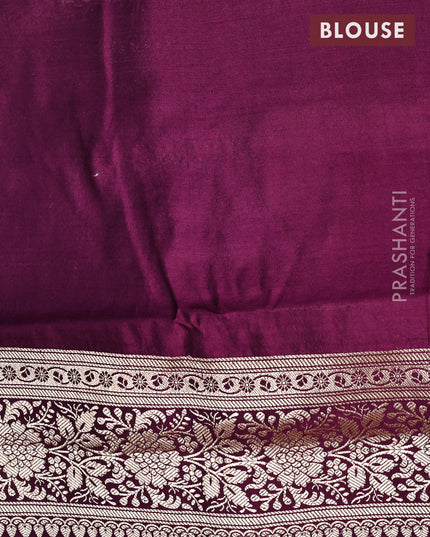 Chiniya silk saree pink and purple with allover zari woven floral weaves and zari woven border